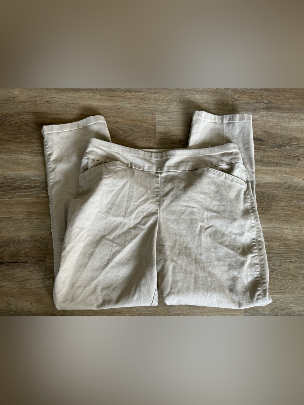 Womens 14 Casual Stretch Chino Pants in Light Beige